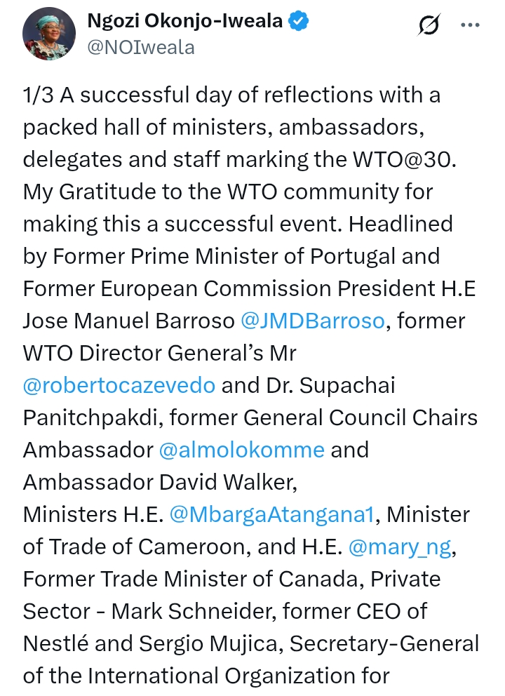 WTO AT 30: Photos - Okonjo-Iweala with ministers, ambassadors, delegates and staff