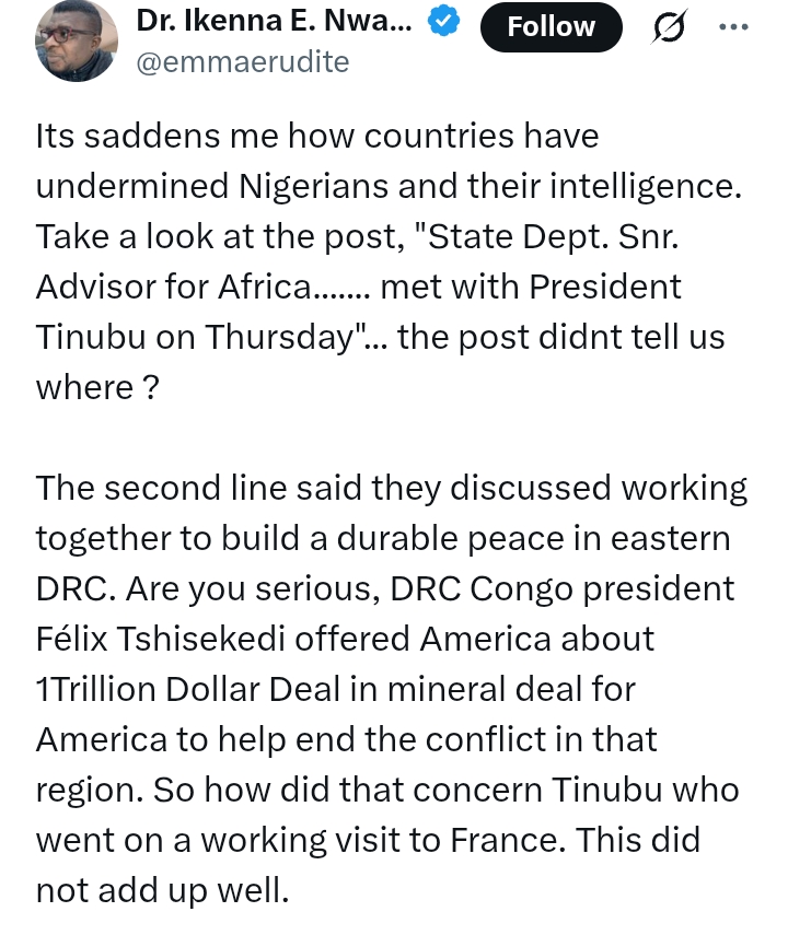 President Tinubu meets US State Department Senior Advisor, Massad Boulos