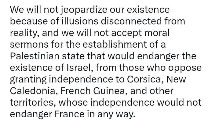 'President Macron is gravely mistaken when he continues to promote the idea of a Palestinian state' - PM Netanyahu