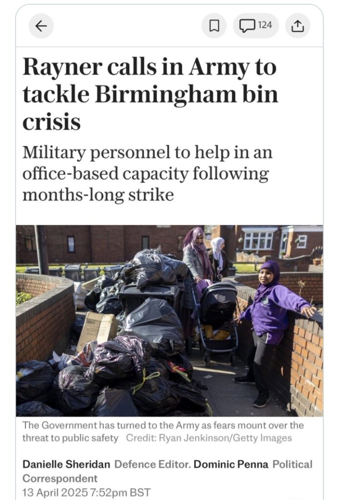 United Kingdom: 'Britain deserves better' - Kemi Badenoch reacts after Starmer's Labour calls Army 'to help clear the bins'