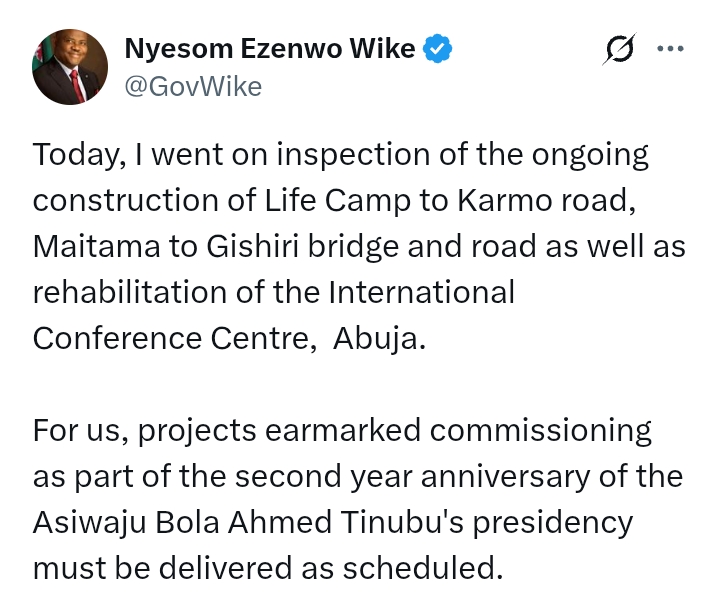 Abuja: Wike inspects ongoing construction of Gishiri Bridge and rehabilitation of International Conference Centre
