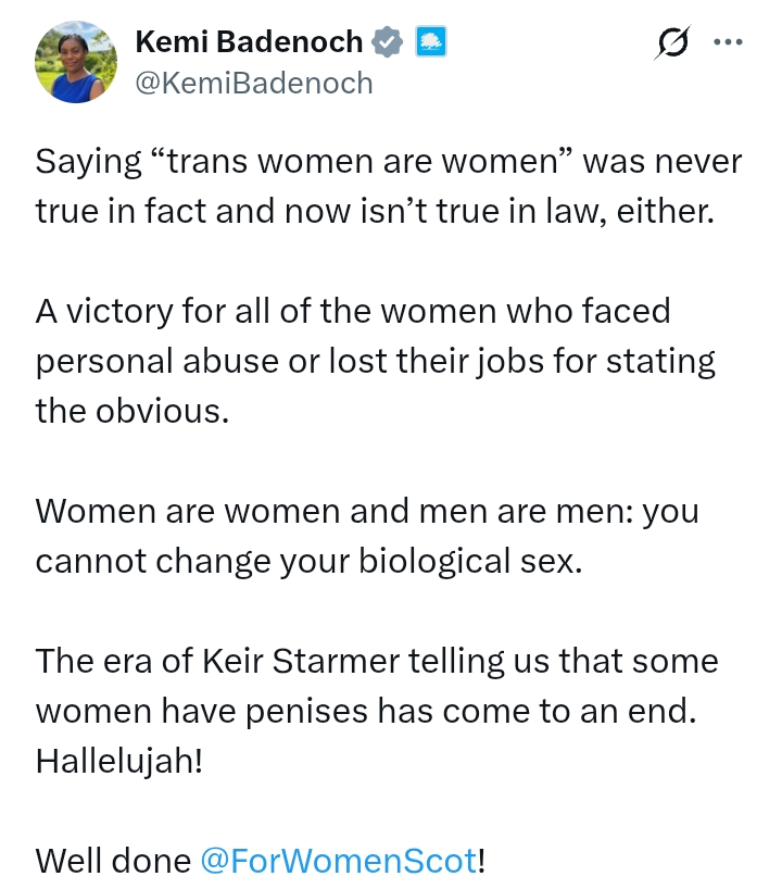 United Kingdom: 'The era of Keir Starmer telling us that some women have p*nises has come to an end' - Kemi Badenoch