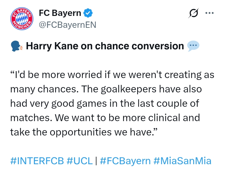 Uefa Champions League 2024/25: Inter V Bayern Munich - 'They're a very good team, we expect another tough game' - Kane