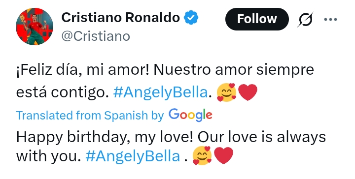 The fatherly side of C. Ronaldo on daughter's birthday