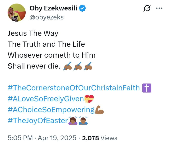 Easter 2025: 'Jesus the way, the truth and the life' - Ezekwesili
