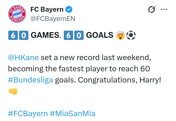 Bayern Munich: Harry Kane scores 60 goals in 60 games
