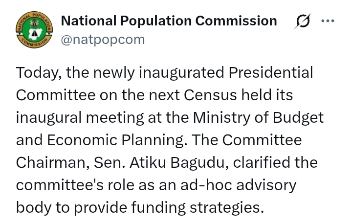 National Population: Presidential Committee on Census holds inaugural meeting at Ministry of Budget on 'funding strategies'