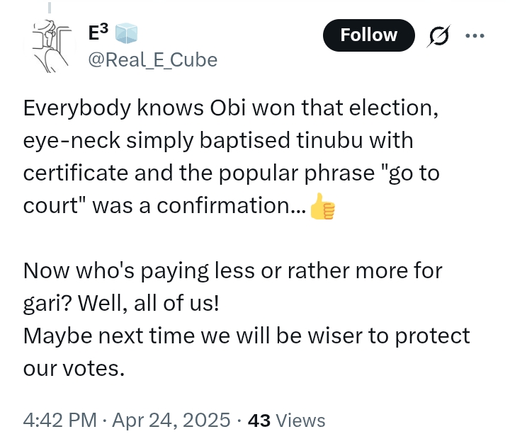 'I don’t have time arguing with you about who won the 2023 election' - Aisha Yesufu