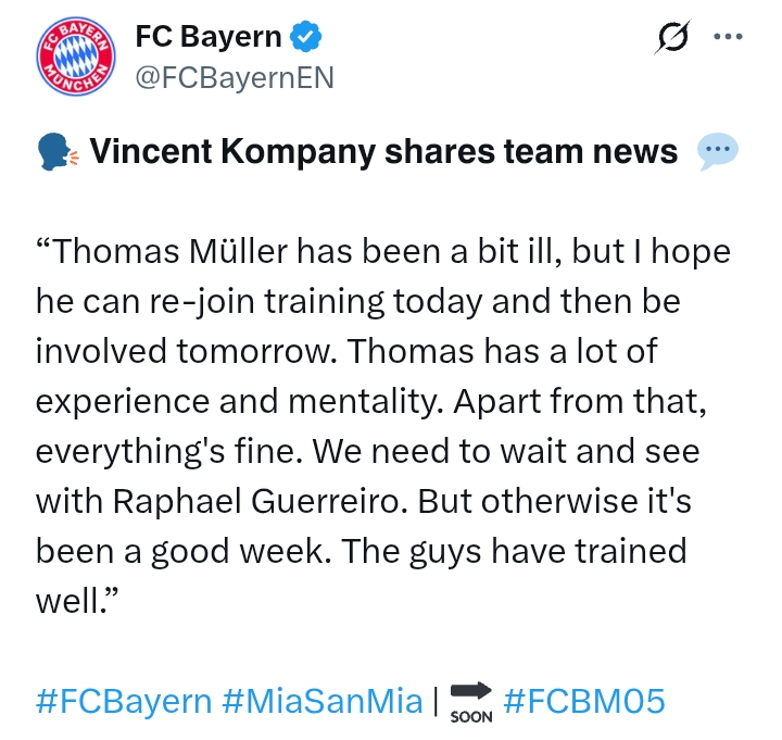 Bundeliga 2024/25: Bayern Munich V Mainz 05 - 'We don't want to lose against them' - Kompany