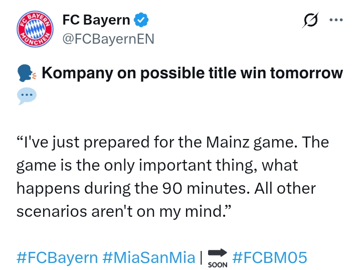 Bundeliga 2024/25: Bayern Munich V Mainz 05 - 'We don't want to lose against them' - Kompany