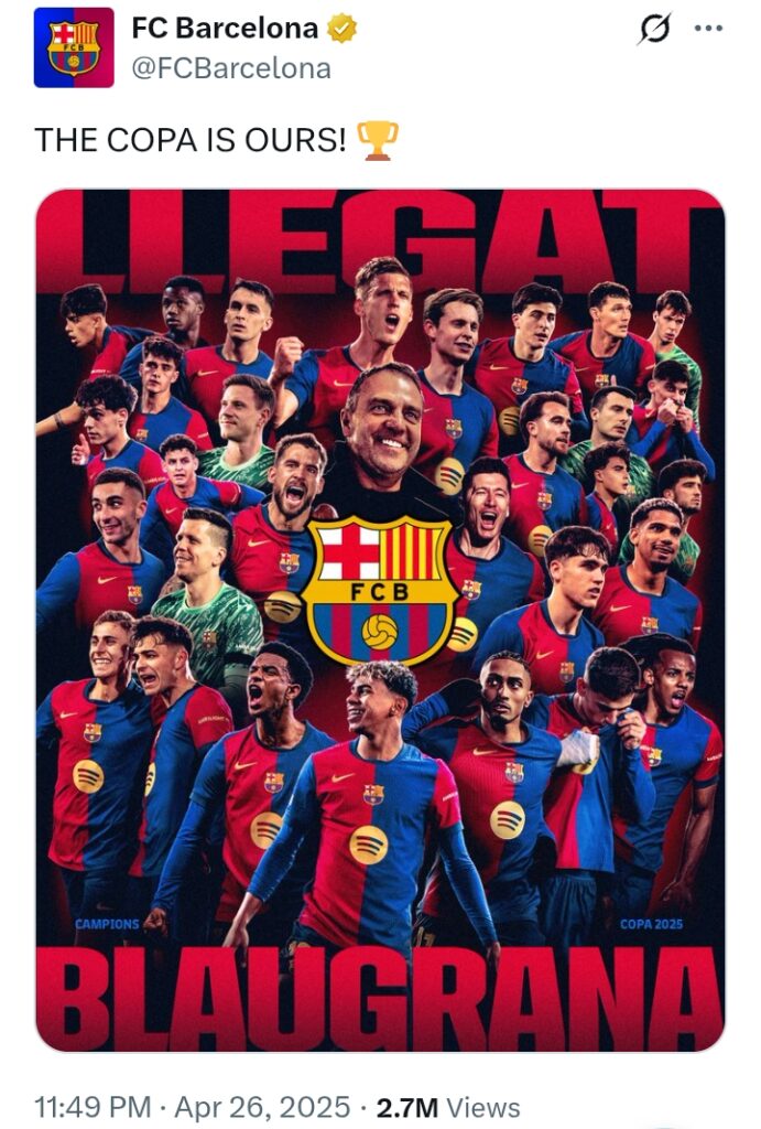 Copa Del Rey 2024/25: Barcelona 3-2 Real Madrid - Kounde nets in extra time as Catalans lift trophy