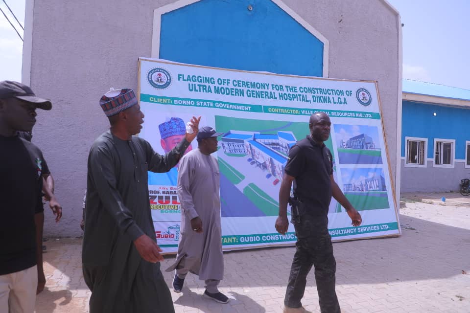 Borno State: Governor Zulum begins 100-bed hospital, market complex in Dikwa
