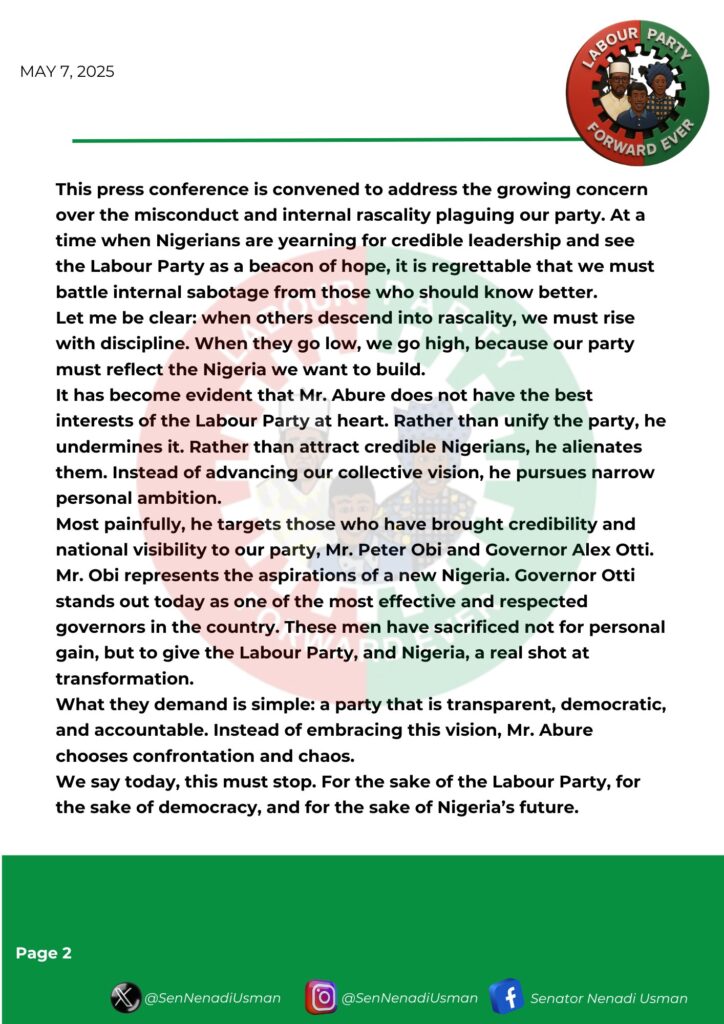 LP Press Statement - 'When others descend into rascality, we must rise with discipline'