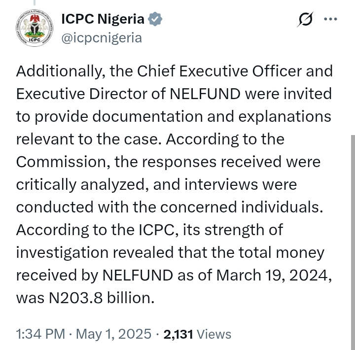 NELFUND: ICPC clarifies no fraud or mismanagement has been found in NELFUND