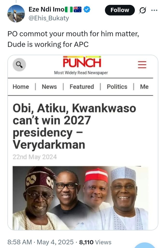 'The arrest of VeryDarkMan resembled an abd*ction due to lack of transparency and civility' - Peter Obi