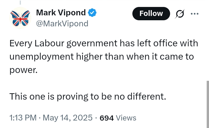 United Kingdom: 'Under Labour, unemployment is up 10% and rising' - Kemi Badenoch