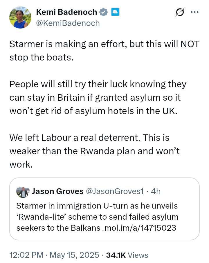 United Kingdom: 'Starmer's effort won't stop the boats' - Kemi Badenoch