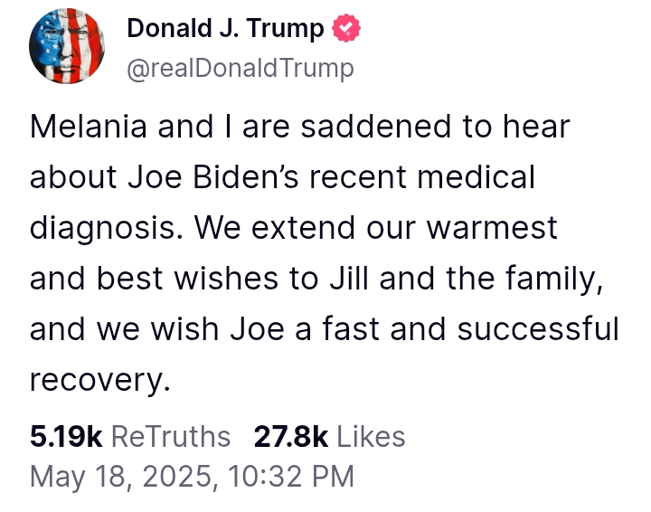 Biden Diagnosed With Prostate Cancer: Trump 'saddened', prays 'fast and successful recovery'