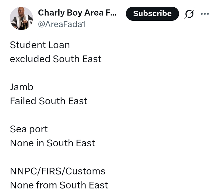 'Military checkpoints everywhere in the South East' - Charly Boy