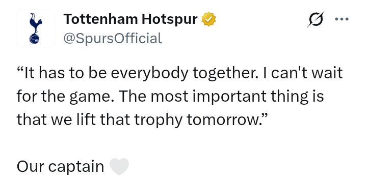Uefa Europa League 2024/25 (Final): Tottenham V Manchester United - 'The most important thing is that we lift that trophy' - Son