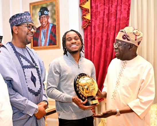 Ademola Lookman visits President Tinubu in Lagos