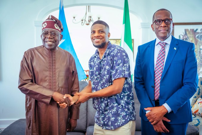 President Tinubu meets Nigerian medical student in Saint Lucia