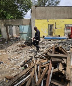 Photos: Peter Obi's 'youngest brother' company property 'invaded and demolished' in Lagos