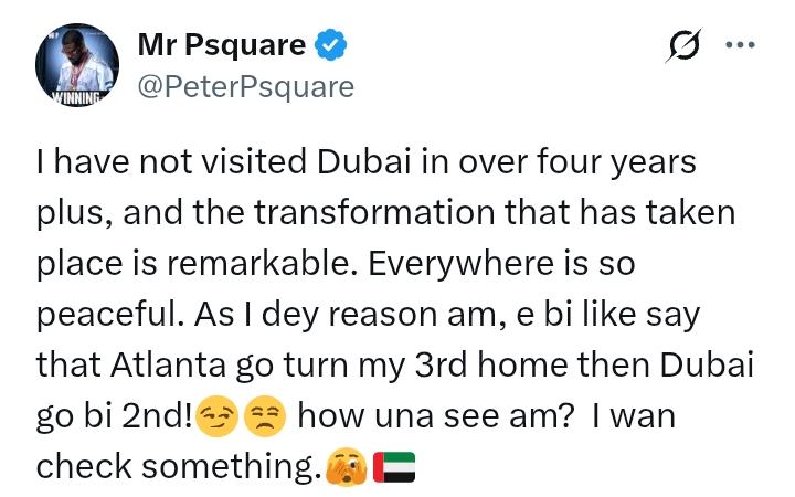 I dey plan relocate go Dubai - Mr P
