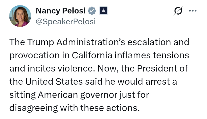 LA Protests: US President threatens to 'arrest sitting American Governor just for disagreeing with these actions'
