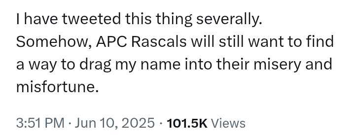 'APC rascals want to drag my name into their misery and misfortune' - Mr Macaroni