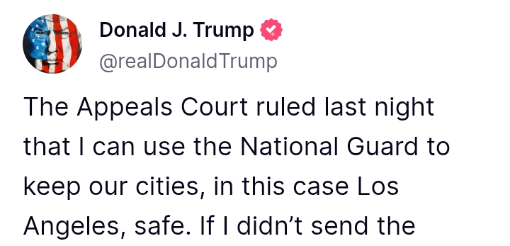 LA Protests: Appeals Court rules President Trump can use National Guard Troops to keep cities safe