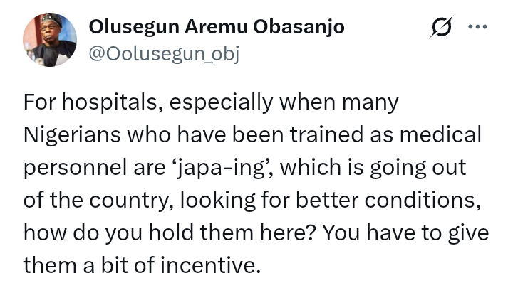 Obasanjo tells how to prevent doctors from leaving the country