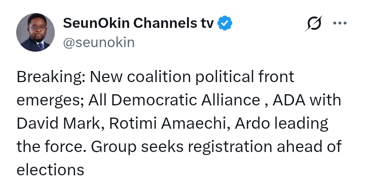 2027 Election: ADA - New coalition political front has emerged