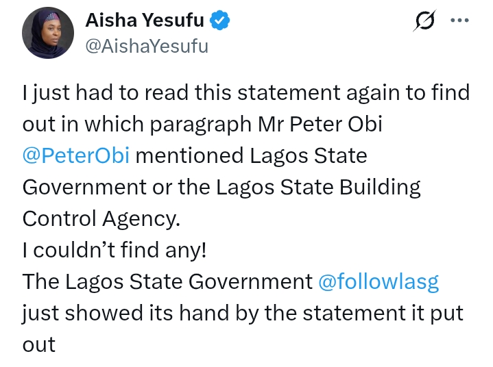 Peter Obi at the site of the demolished property owned by his "youngest brother"