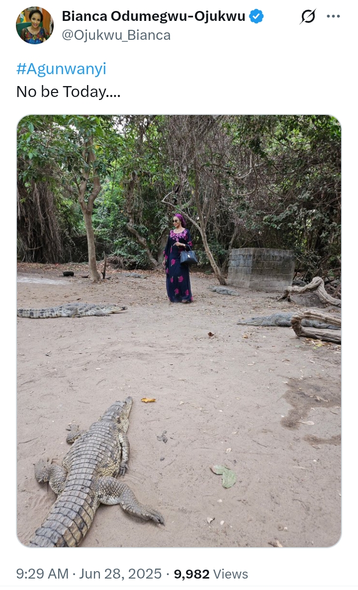 'No be today' - Bianc Ojukwu shares photo with reptiles