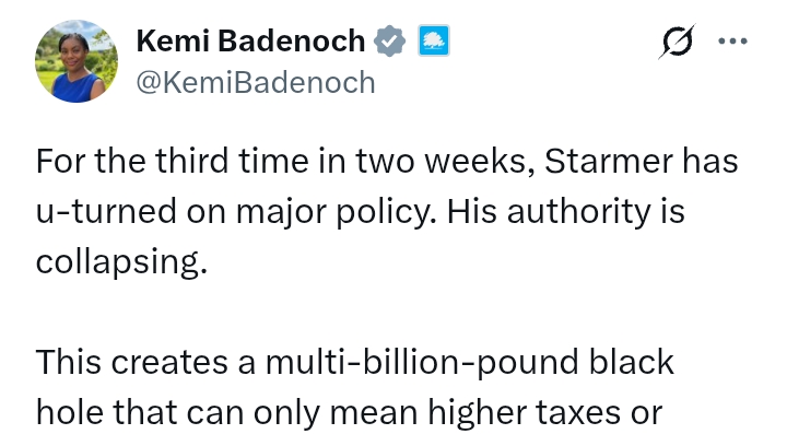 'Collapsing - Starmer has u-turned on major Policy' - Kemi Badenoch