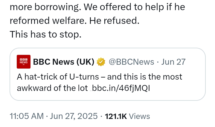 'Collapsing - Starmer has u-turned on major Policy' - Kemi Badenoch