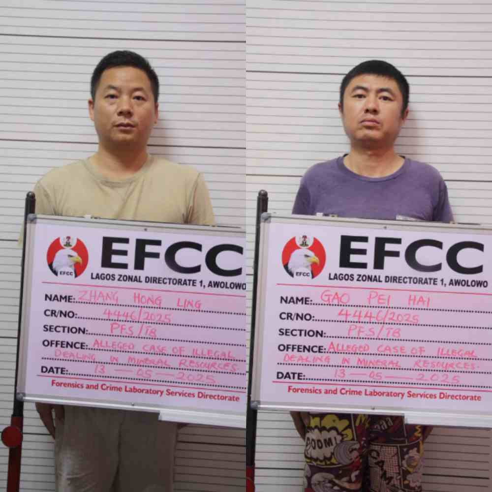 EFCC docks two Chinese for alleged illegal dealing in mineral resources in Lagos