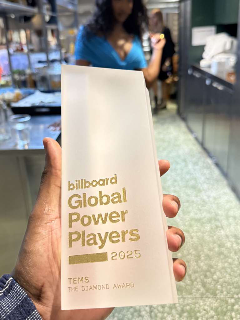 Tems honoured at Billboard’s Inaugural Global Power Players Event