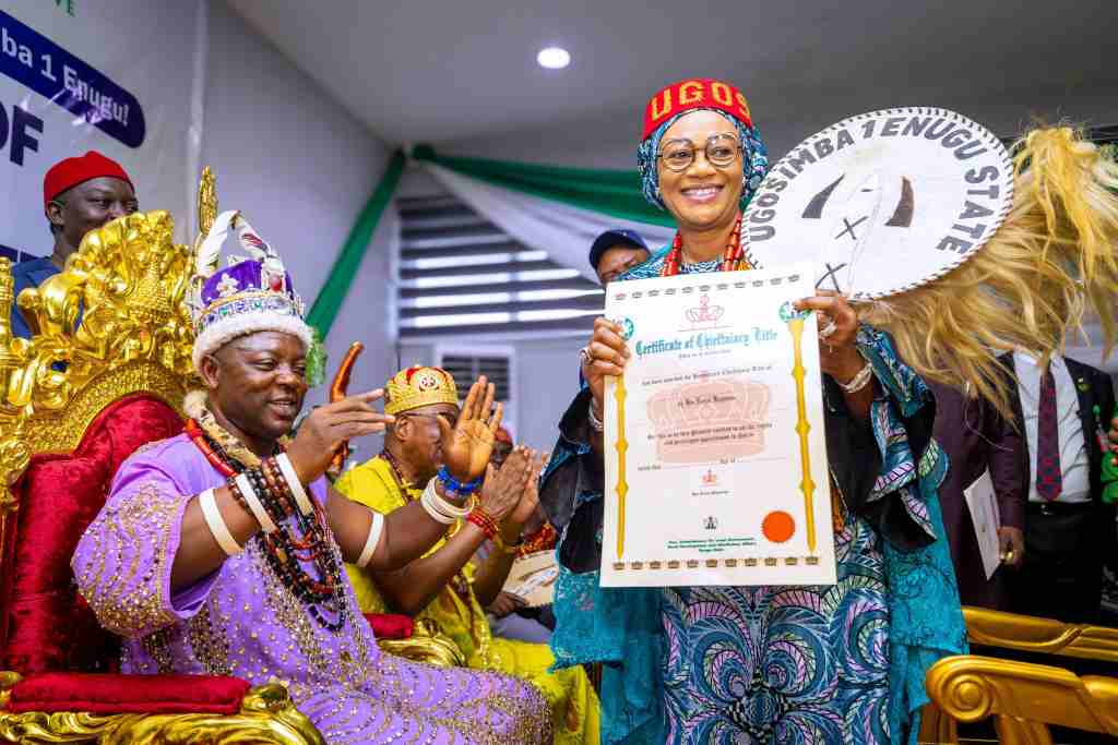 First Lady, Oluremi Tinubu, honoured with Ugosimba 1 of Enugu State title