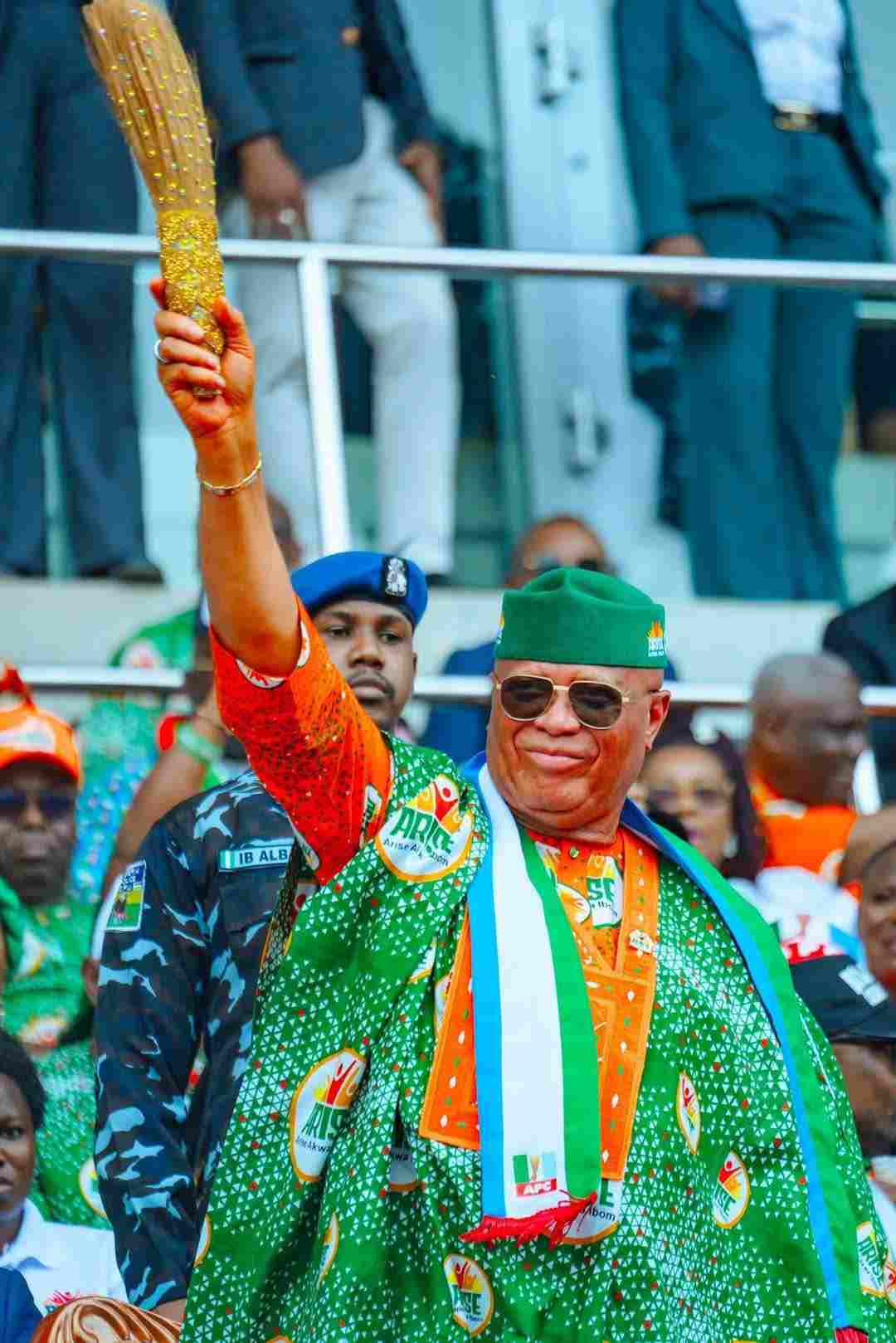 Photos: Ganduje, Shettima, Governors, NASS members received Governor Eno into APC fold