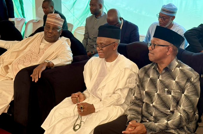 Photos: Atiku, Obi, El-Rufai at prayer session for soul of former President Buhari
