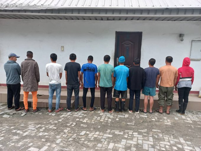 EFCC arrest seven Chinese and four Nigerians for suspected illegal mining in Akwa Ibom