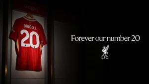 Liverpool FC will retire the number 20 jersey across all levels of the club in honour and memory of Diogo Jota