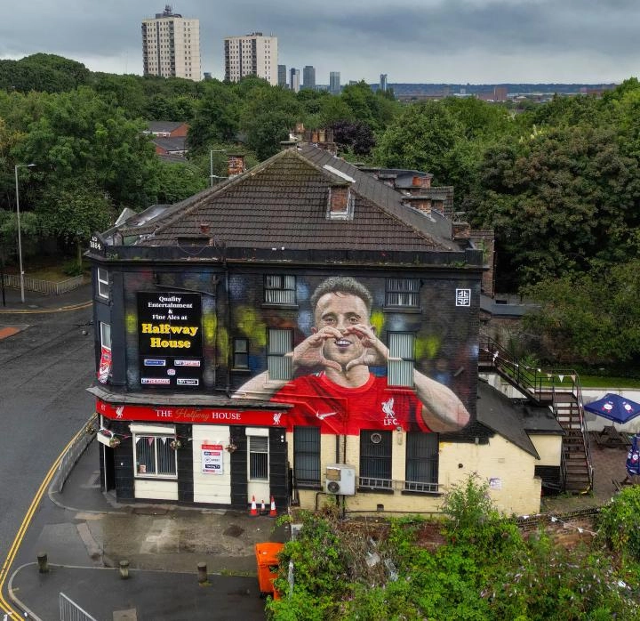 Special mural completed in honour of Diogo Jota near Anfield