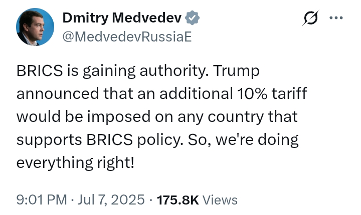 Trump slams 'additional 10% tariff' on any country that supports BRICS policy