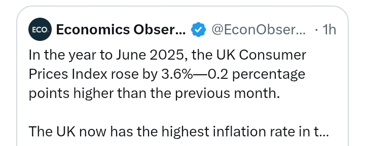'Life getting harder as UK inflation up again to 3.6%'