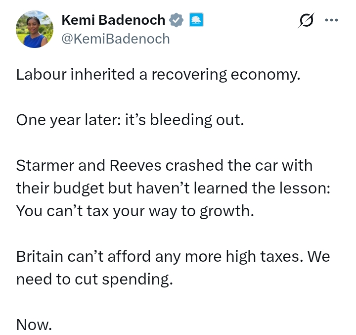 'No more high taxes, Britain need to cut spending' - Kemi Badenoch