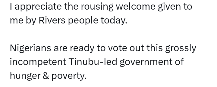 'Nigerians are ready to vote out Tinubu-led government of hunger and poverty' - Rotimi Amaechi