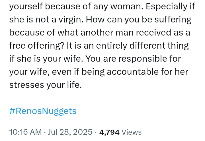 Any man struggling financially in a relationship with a women he is not married to is in 'bondage' - Reno Omokri